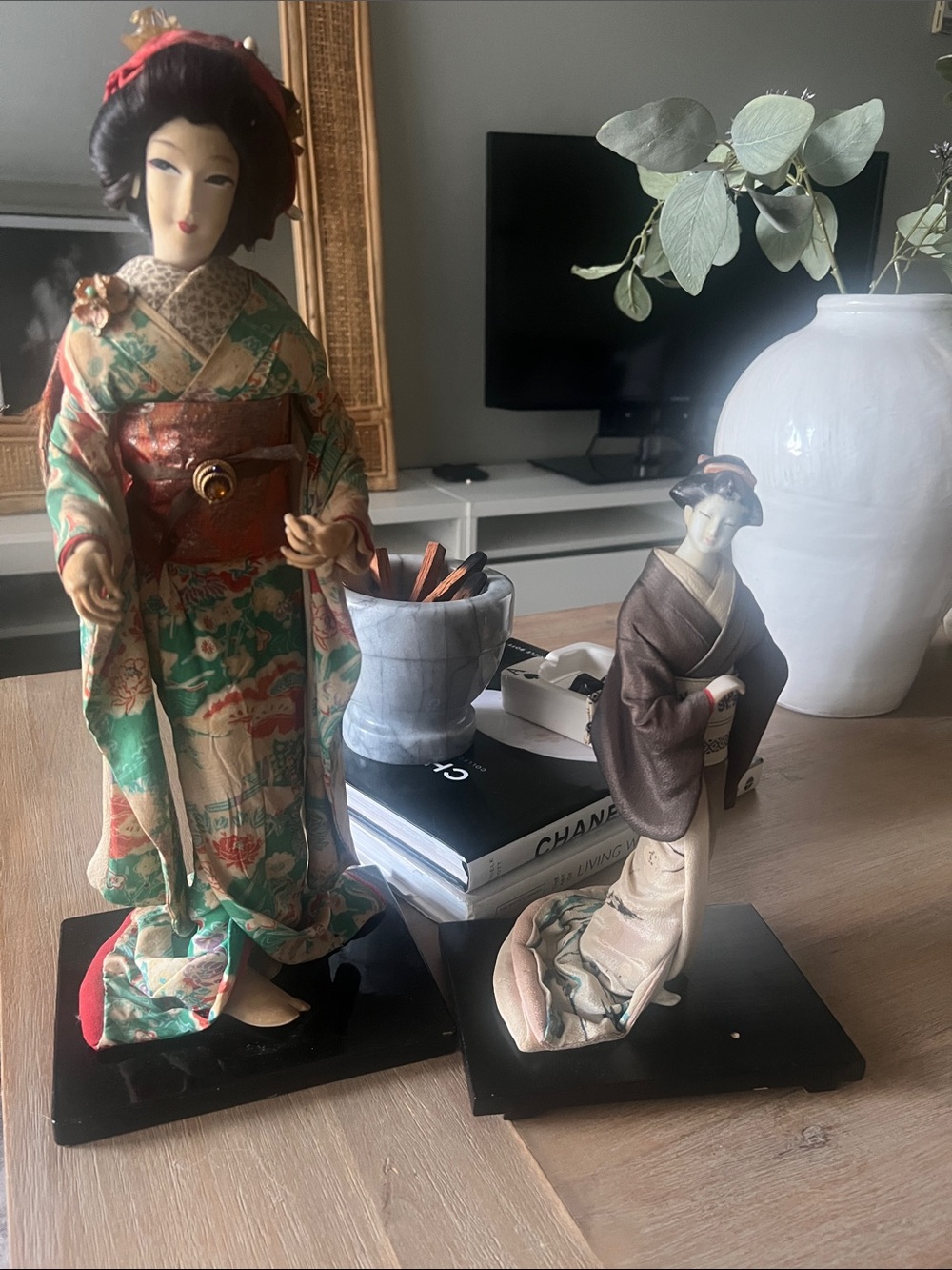 Vintage 1970s Japanese Geisha Doll - Silk & Brocade Kimono - No.45 - Mid Century